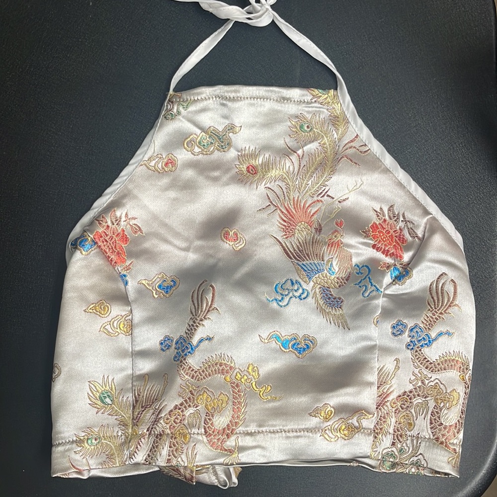 Satin Backless Halter Top - Picture 2 of 7